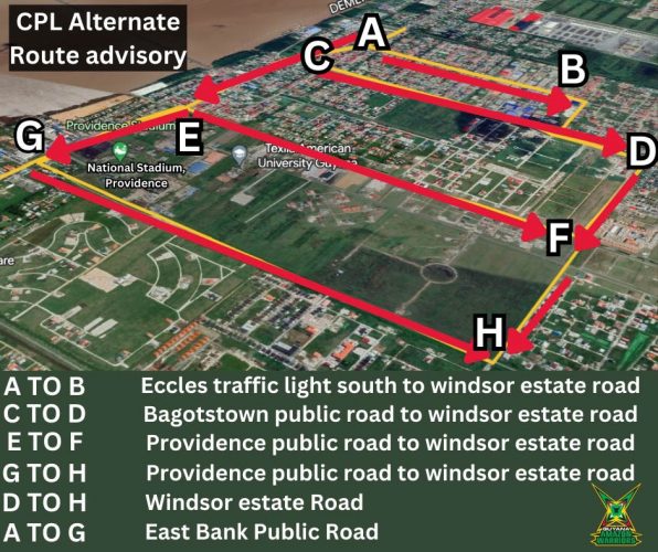 A display of the alternate routes in place.
