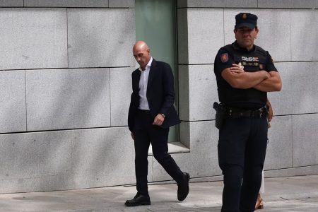 Former president of the Royal Spanish Football Federation Luis Rubiales is pictured after leaving the high court in Madrid, Spain - September 15, 2023 REUTERS/Isabel Infantes/File Photo.