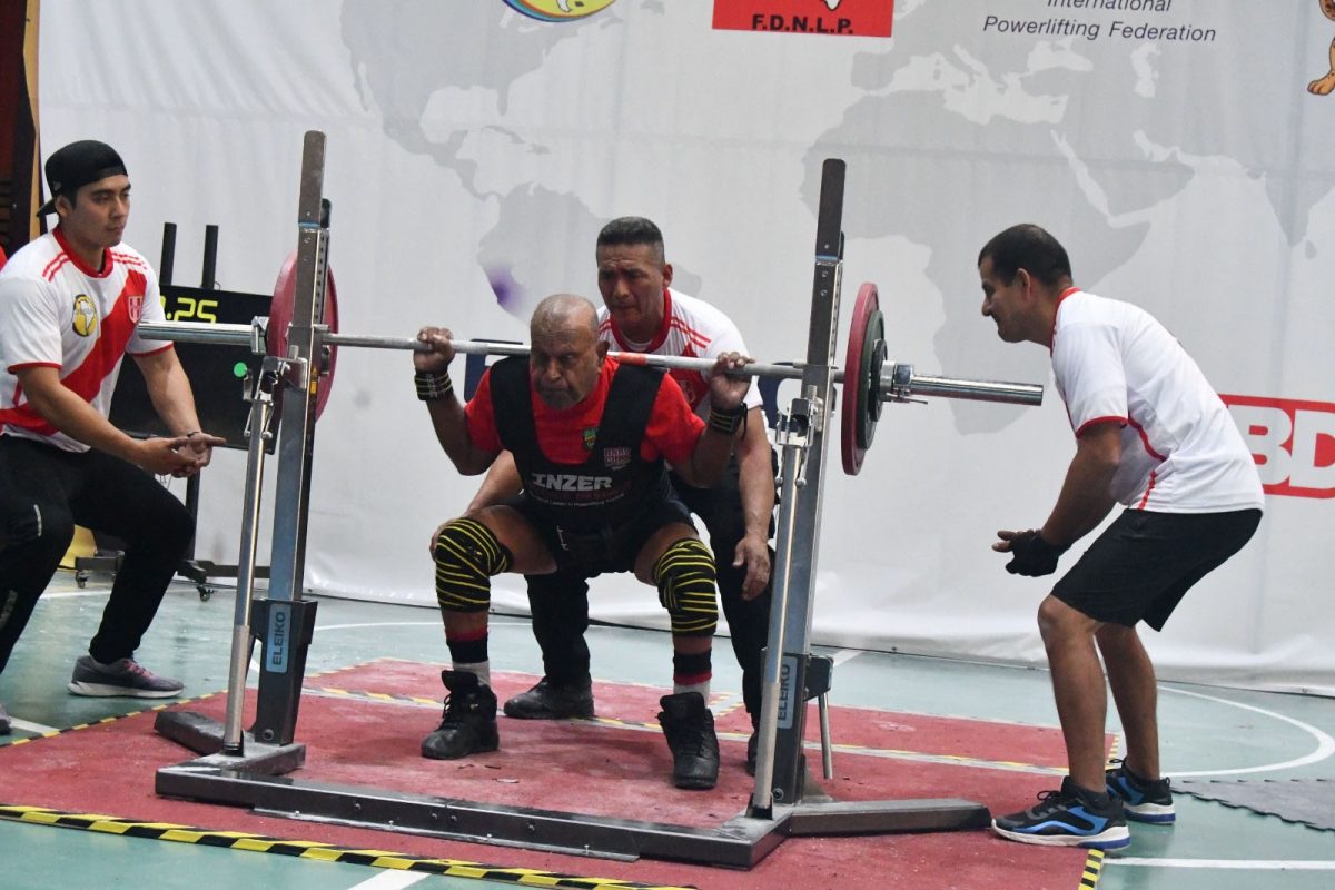 Naranjan Singh, 79-years-old, squats 100kg (220lb).
