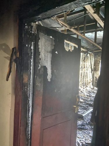 A view of the burnt room (Guyana Fire Service photo)