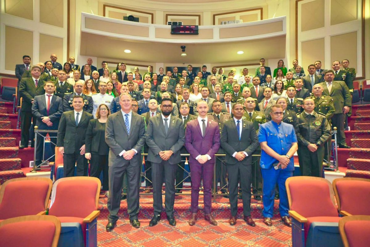 In this Office of the President photo, President Irfaan Ali is standing second from left.