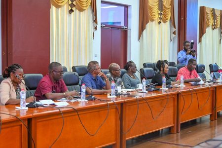 Trade union representatives at the budget 2024 meeting