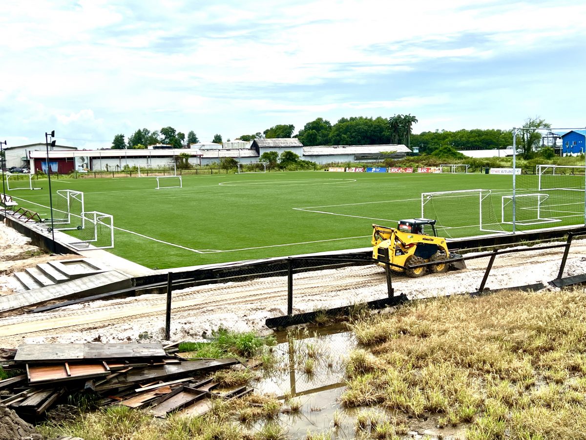 A section of the GFF National Training Centre is currently under construction for the installation of a FIFA-approved lighting system