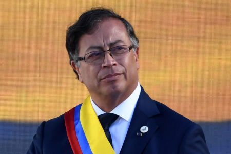 Gustavo Petro in Bogota, on August 7, 2022. (Photo by Juan BARRETO / AFP) (Photo by JUAN BARRETO/AFP via Getty Images)