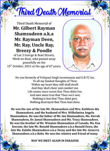 Mr Gilbert Rayman Shamsudeen 