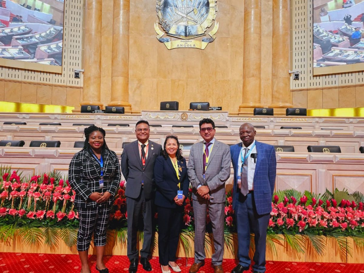 The Guyana Delegation (L to R) Carlleta Charles, Speaker Manzoor Nadir, Dawn Hasting-Williams, Attorney General and Minister of Legal Affairs Anil Nandlall SC, Clerk of the National Assembly Sherlock Isaacs.
