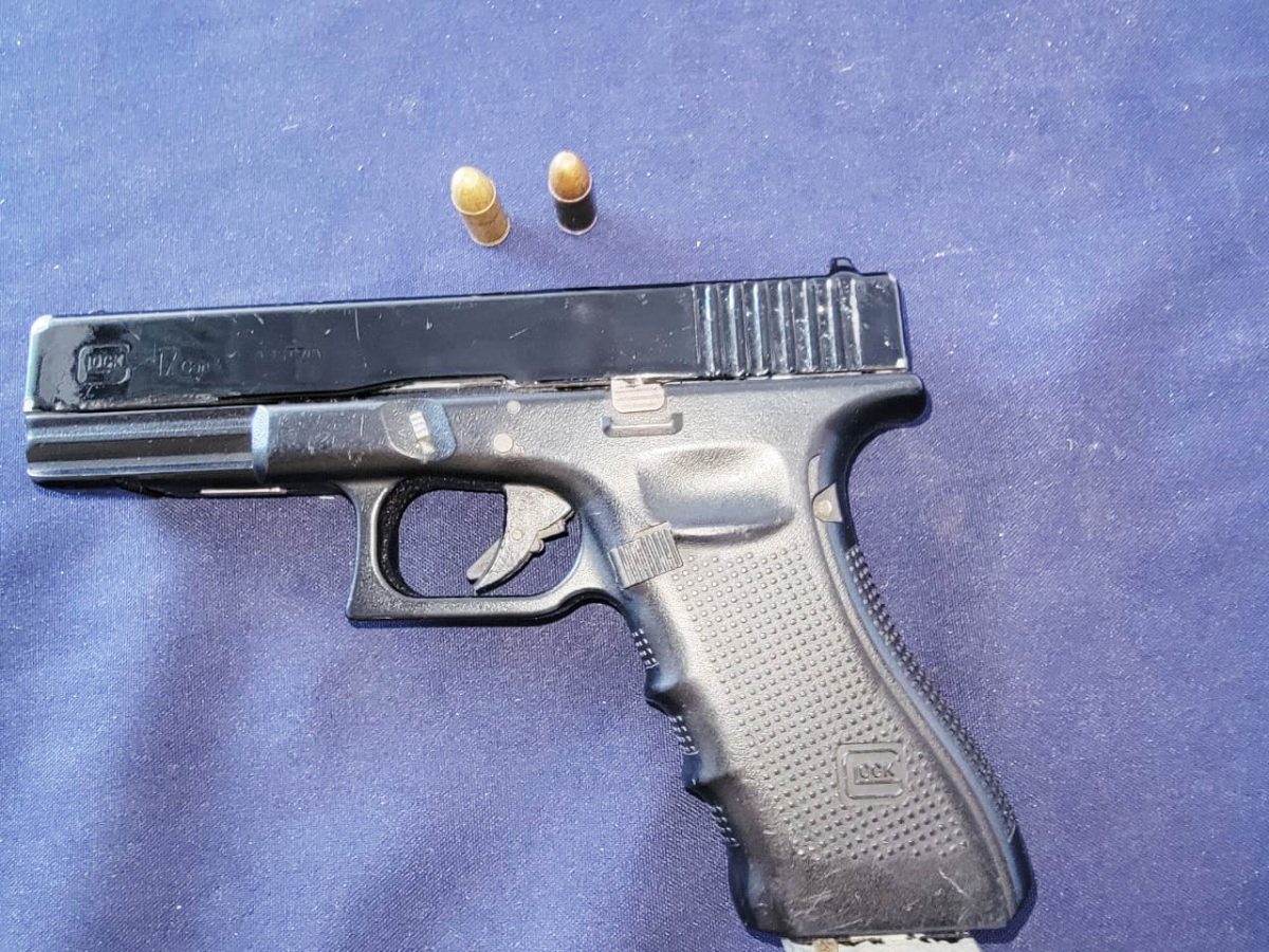 The pistol and ammunition that was found
