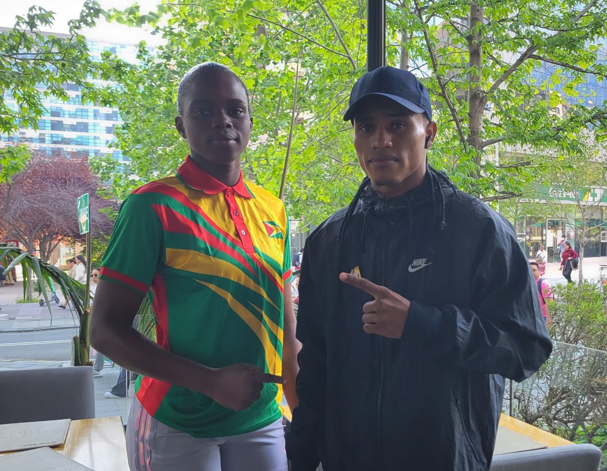 Guyana’s Keevin Allicock and Alesha Jackman on the eve of their Pan Am Games opening bouts today in Santiago, Chile