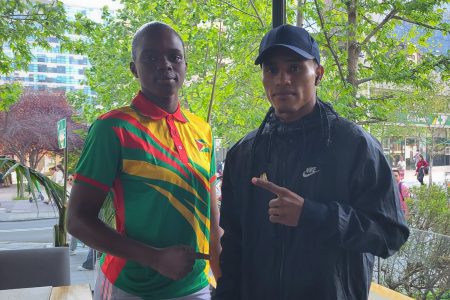 Guyana’s Keevin Allicock and Alesha Jackman on the eve of their Pan Am Games opening bouts today in Santiago, Chile
