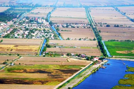 An aerial view of the East Demerara Water Conservancy at its Flagstaff location. Despite the prevailing El Nino conditions, water levels in the conservancy currently stands at 56.60 GD and is satisfying the irrigation needs in farming areas served by this reservoir. (Office of the President photo)