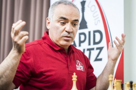 Garry Kasparov, world chess champion from 1985 to 2000, when he was defeated by his compatriot and former pupil Vladimir Kramnik. In 2017 he staged an unsuccessful  comeback at the age of 54. He reached a peak FIDE of 2851 in 1999, the highest in the world. (Photo in 2017: Lennart Ootes)
