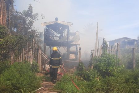 One of the destroyed houses