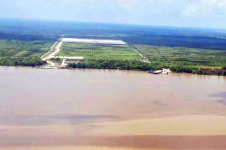 An aerial shot of the area for the gas to energy project