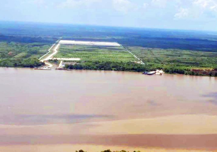 An aerial shot of the area for the gas to energy project