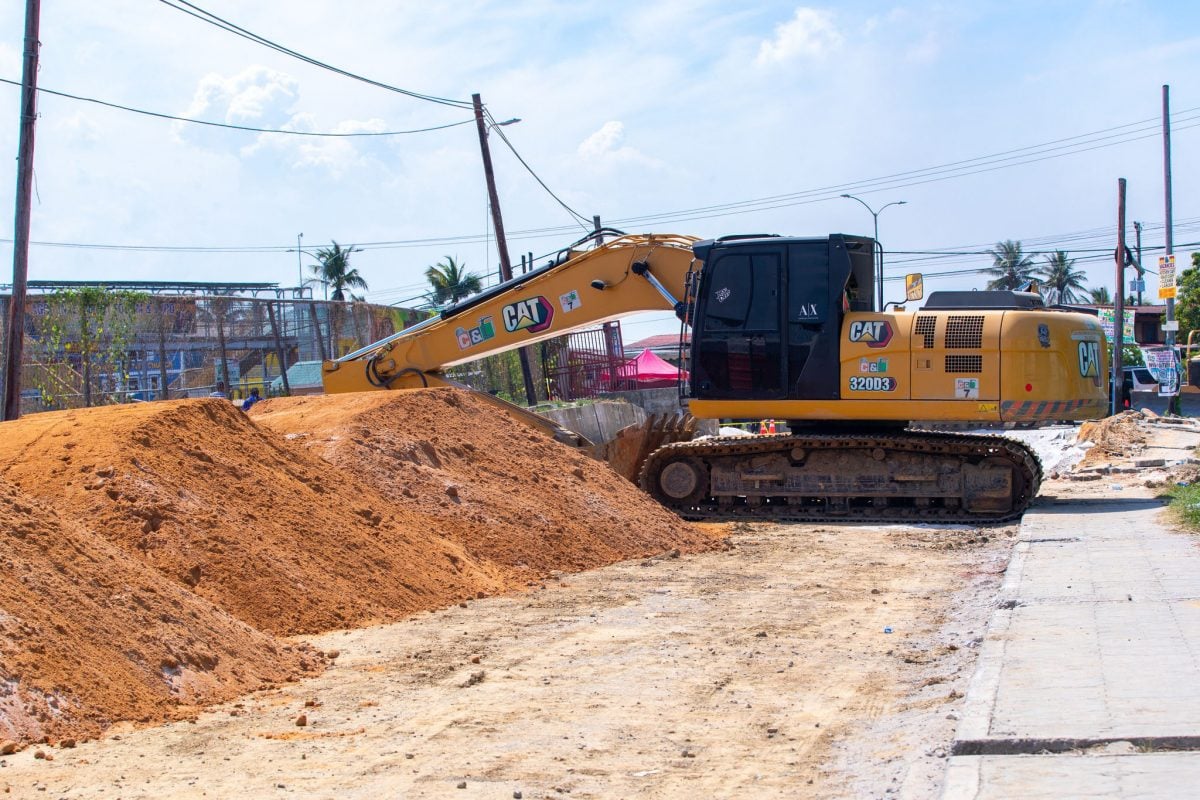 A machine on standby at Red Road Providence, East Bank Demerara.