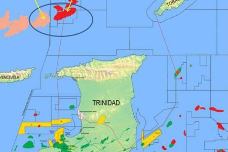 The Dragon Gas field on the Venezuelan side of its maritime border with Trinidad.