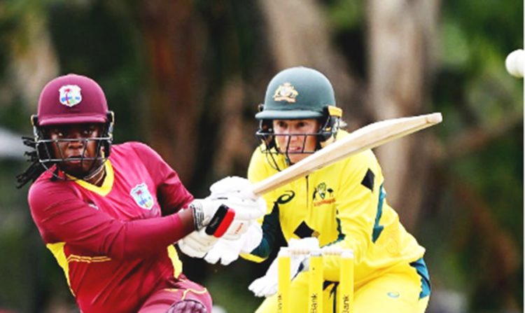 Aaliyah Alleyne pulls during her top score of 35 for West Indies Women yesterday. 