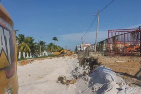 Machines at Red Road, Providence, East Bank Demerara yesterday
