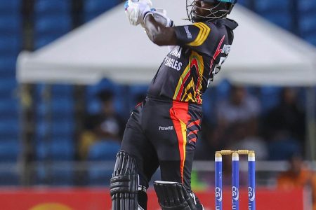 The Sherfane Rutherford show! Rutherford smashed a 71-ball 105 not out (photo courtesy of CWI media)