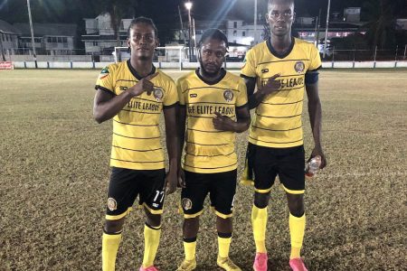 Western Tigers scorers from left: Randolph Wagner, Daniel Moshette, and Daniel Wilson