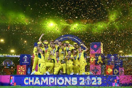 Unbridled Joy! Australian captain Pat Cummins and his charges in full celebratory mode are lifting the country’s 6th Cricket World Cup following the defeat of hosts India.