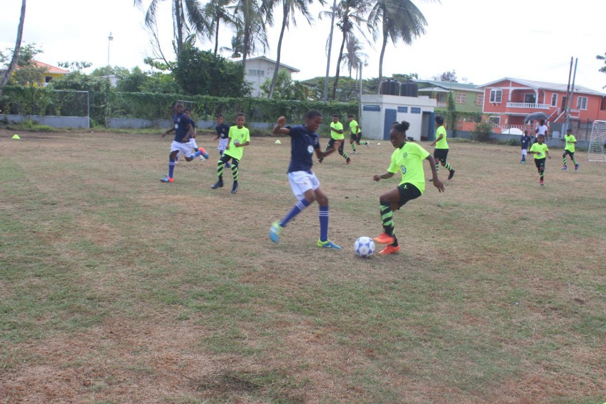 A scene from the Herstelling and Friendship All-Stars encounter at the Agricola Ground