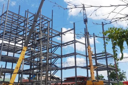 The King’s Hotel and Residence steel frame being erected