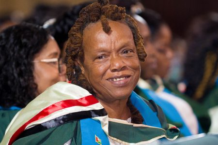 Pamela Maison (72-year-old graduate) (University of Guyana Facebook Page)
