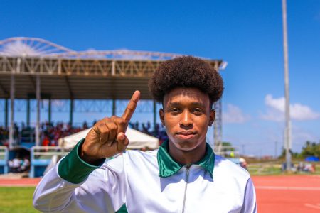 Joel Trim of District won the Boy’s
U-20 javelin
(Photo
compliments of the Ministry of Education)