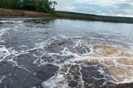 The water level at the Dawa Pump station.
