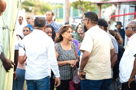 President Irfaan Ali interacts with residents (DPI photo)
