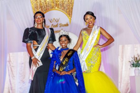 Miss East Bank Joel Perry with her first and second runners-up Miss Diamond/Grove Lisa Hassan and Miss Ideal Demetreia Blair 