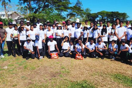 The 2024 Physical Education (PE) class from Rosignol Secondary was hard at work yesterday at the Nexgen Golf Academy on Woolford Avenue with Sir Kevon Jawahir, Master Coach Aleem Hussain, and Senior Coach Vishal Dhanai in an effort to maintain their dominant performance in golf at the CSEC PE elective.
