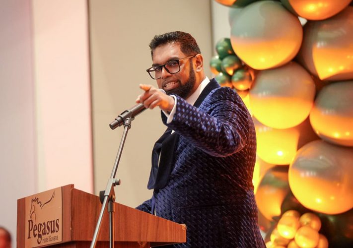 President Irfaan Ali speaking at the event (Office of the President photo)
