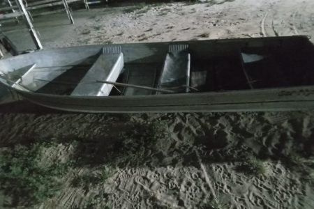 The aluminum boat that was found. 