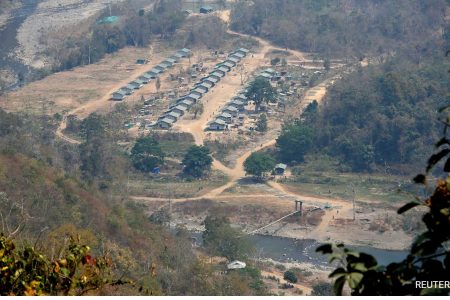 A view of a camp of the Chin National Front is seen on the Myanmar side of the India-Myanmar border.