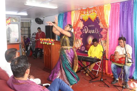  Part of the pre-Diwali celebration at the Central Housing and Planning Authority yesterday.