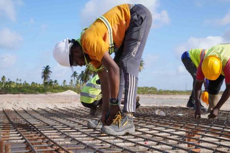 Civil works ongoing at Columbia, ECD on Tuesday to house the generators that are coming (Ministry of Public Works photo)