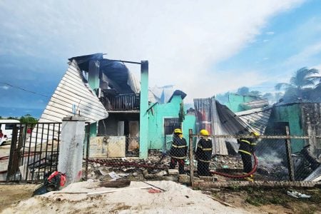 The house that was destroyed by fire.
