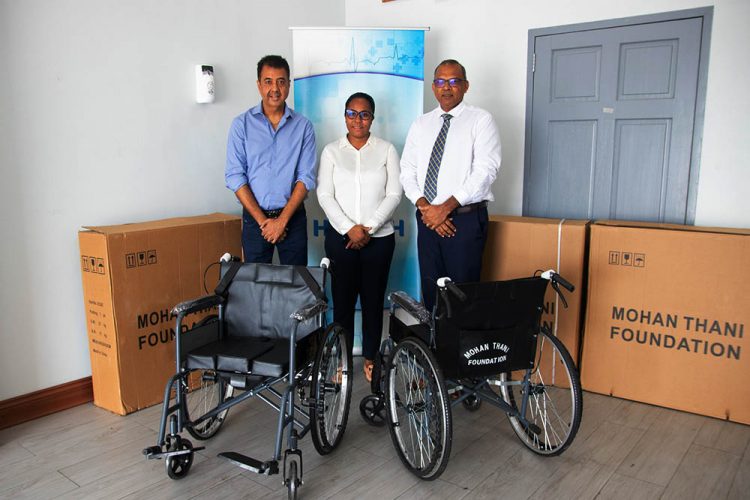 From left are Gautam Thani, Dr Ariane Mangar and Dr Frank Anthony (Ministry of Health photo)