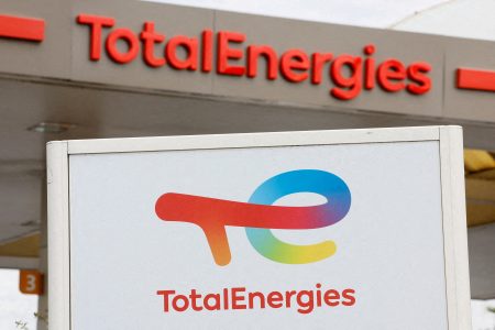 FILE PHOTO: TotalEnergies signs are seen at a petrol station in Nice, France, October 10, 2022. REUTERS/Eric Gaillard/File Photo