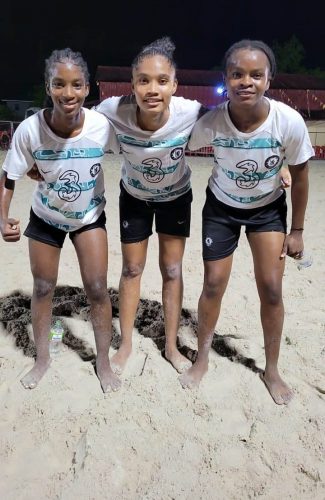 Dynamo scorers from left: Sandra Johnson, Jalade Trim, and Akeelah Vancooten
