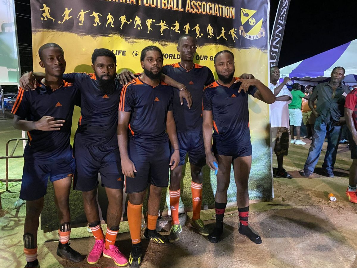 Capital FC scorers from left: Mortimer Giddings, Emmanuel Atkins, Andre Mayers, Duquan Wilson, and Tyric McAllister