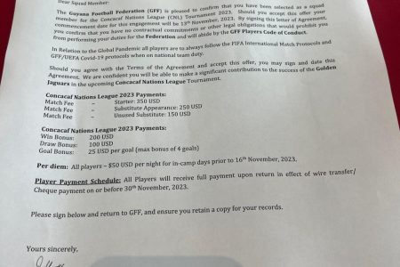 The subsequent contract, which had a final payment  date of November 30th, was agreed to by the team but has so far been broken by the GFF