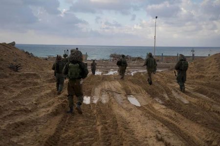 Israeli soldiers operate in the Gaza Strip amid the ongoing conflict between Israel and the Palestinian Islamist group Hamas, in this handout picture released on December 17, 2023. (Reuters photo)