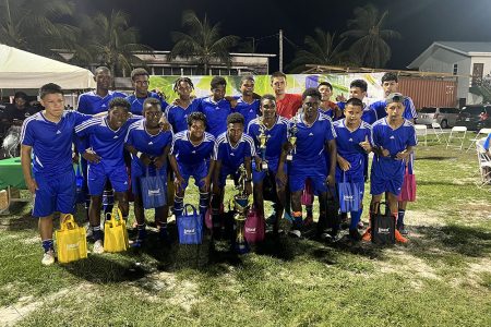 Chase Academy displaying their spoils after winning the Limacol Secondary Schools Football League