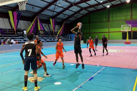 A scene from the LTI (orange) and NATI fixture in the Tertiary Knockout Championship