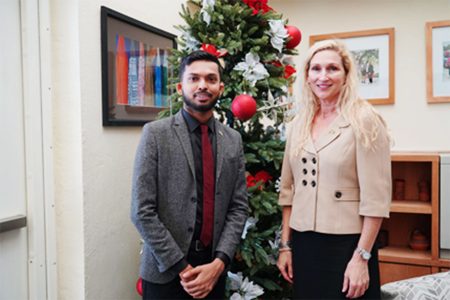 US Ambassador Theriot with Mahendra Phagwah