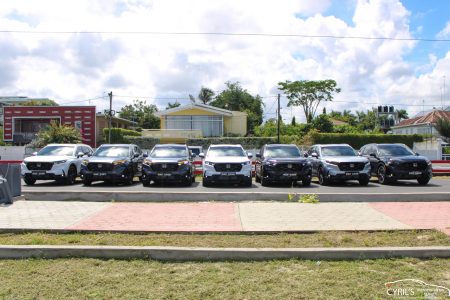 Seven of the nine of newly acquired vehicles