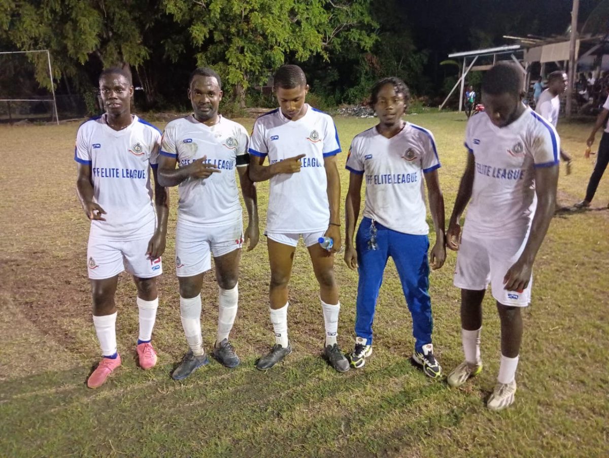 GPF scorers from left Adrian Aaron, Pernell Schultz, Junior Redmon, Dorwin George, and Jemar Harrigon